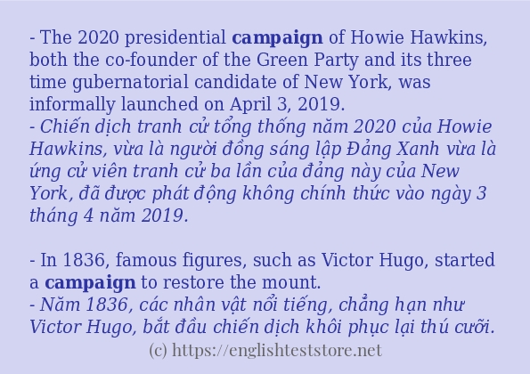 Các câu ví dụ và cách dùng từ campaign
