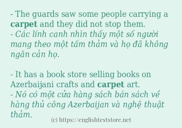Các câu ví dụ và cách dùng từ carpet