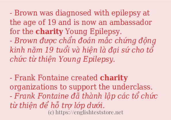 Các câu ví dụ và cách dùng từ charity Các câu ví dụ và cách dùng từ charity