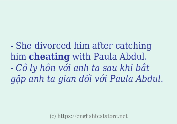 Các câu ví dụ và cách dùng từ cheating