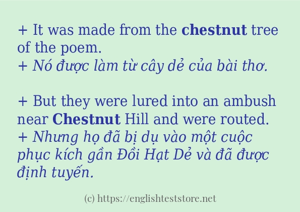 Các câu ví dụ và cách dùng từ chestnut