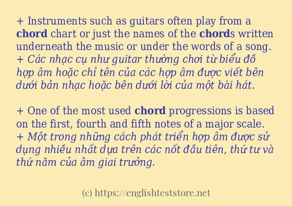 Các câu ví dụ và cách dùng từ chord