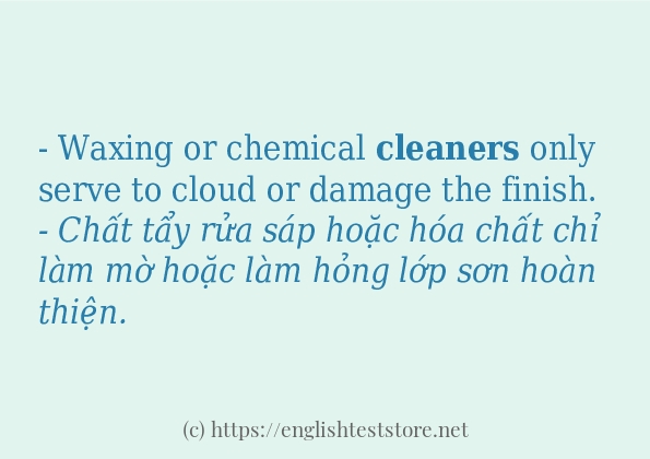 Các câu ví dụ và cách dùng từ cleaners