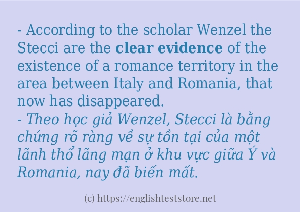 Các câu ví dụ và cách dùng từ clear evidence