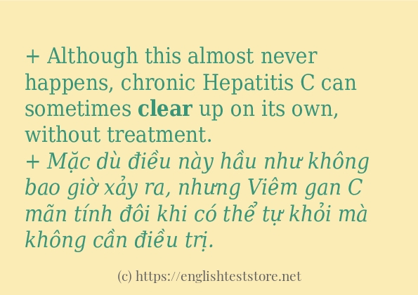 Các câu ví dụ và cách dùng từ clear