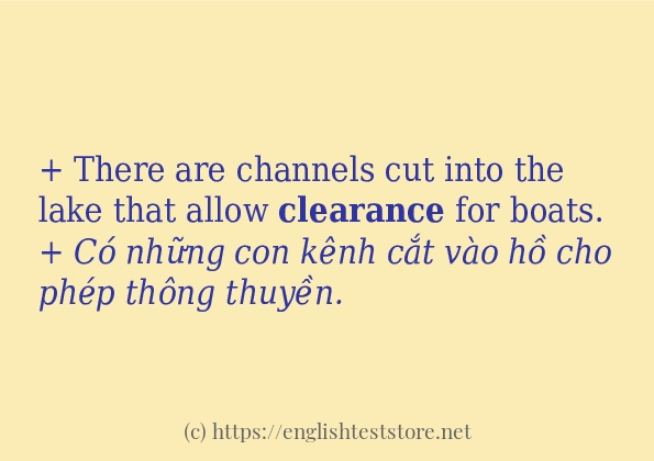 Các câu ví dụ và cách dùng từ clearance