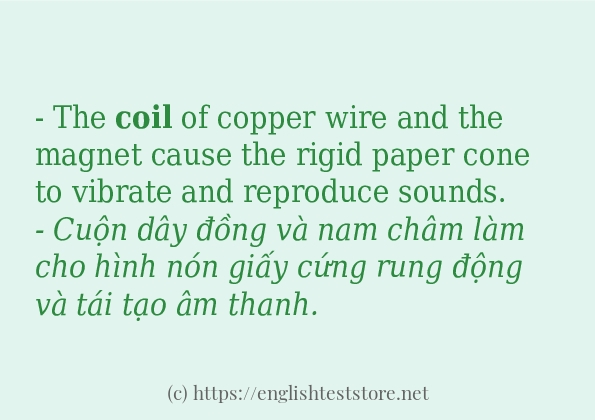 Các câu ví dụ và cách dùng từ coil