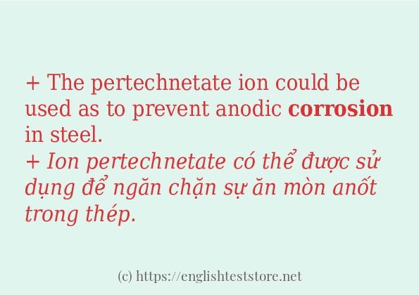 Các câu ví dụ và cách dùng từ corrosion