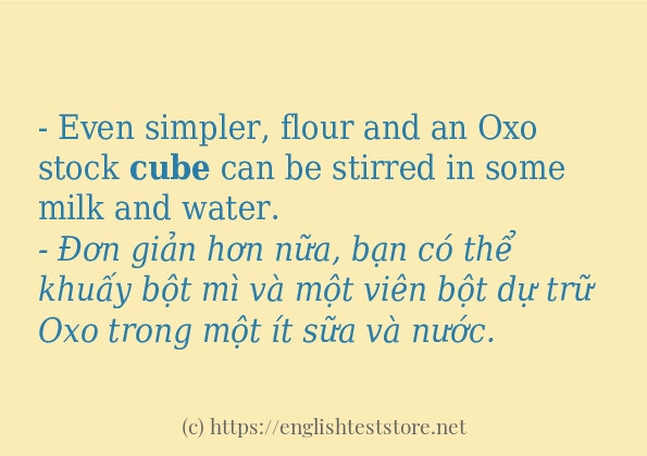 Các câu ví dụ và cách dùng từ cube