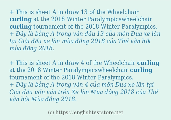 Các câu ví dụ và cách dùng từ curling