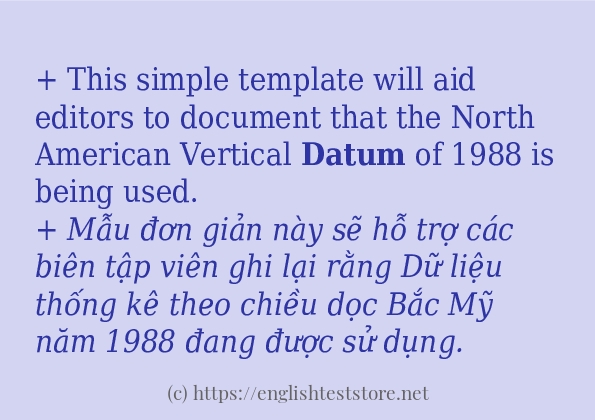 Các câu ví dụ và cách dùng từ datum