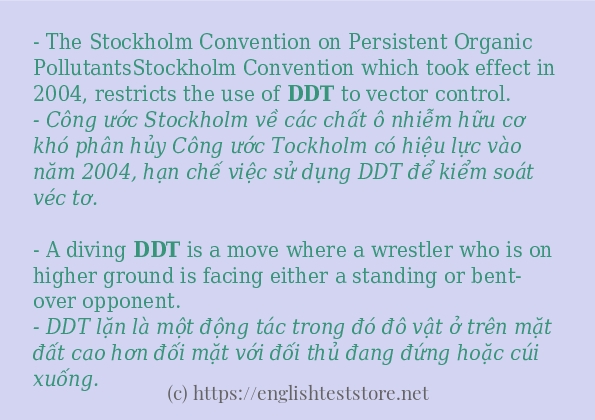 Các câu ví dụ và cách dùng từ ddt