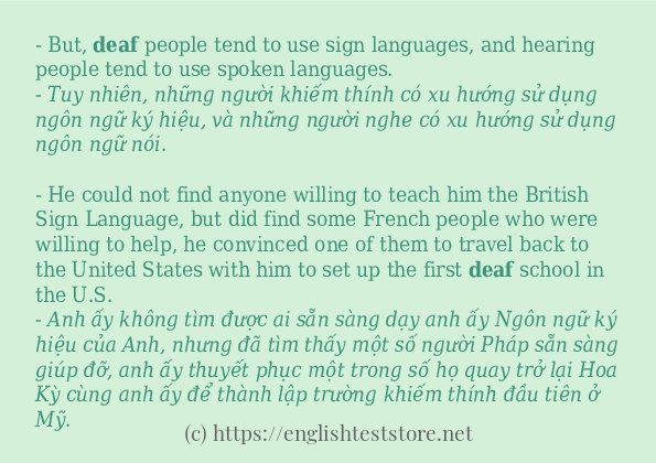 Các câu ví dụ và cách dùng từ deaf Các câu ví dụ và cách dùng từ deaf