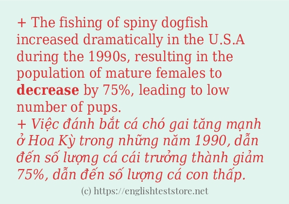 Các câu ví dụ và cách dùng từ decrease Các câu ví dụ và cách dùng từ decrease