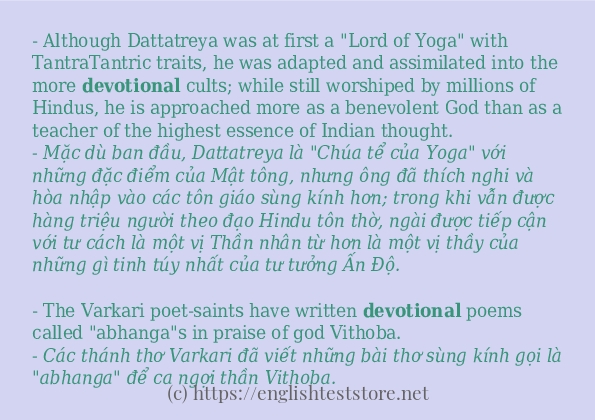 Các câu ví dụ và cách dùng từ devotional