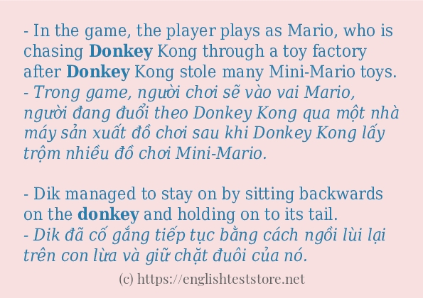 Các câu ví dụ và cách dùng từ donkey Các câu ví dụ và cách dùng từ donkey