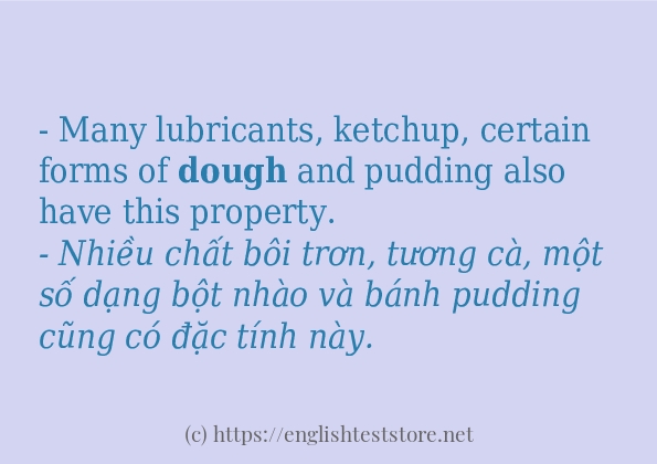 Các câu ví dụ và cách dùng từ dough