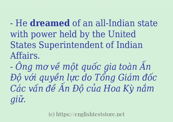 Các câu ví dụ và cách dùng từ dreamed