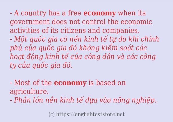 Các câu ví dụ và cách dùng từ economy