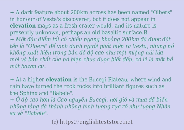 Các câu ví dụ và cách dùng từ elevation