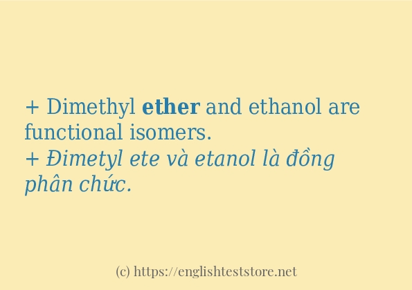 Các câu ví dụ và cách dùng từ ether