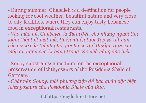 Các câu ví dụ và cách dùng từ exceptional