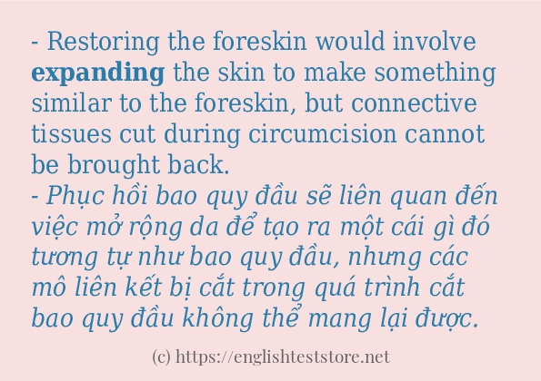 Các câu ví dụ và cách dùng từ expanding