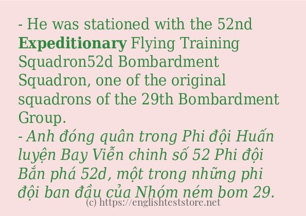 Các câu ví dụ và cách dùng từ expeditionary