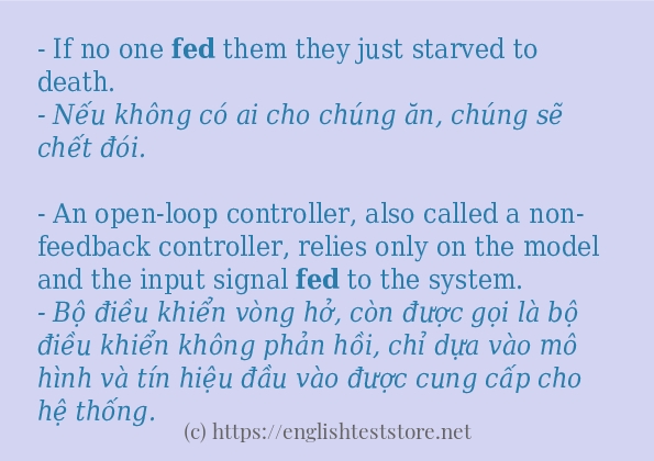 Các câu ví dụ và cách dùng từ fed