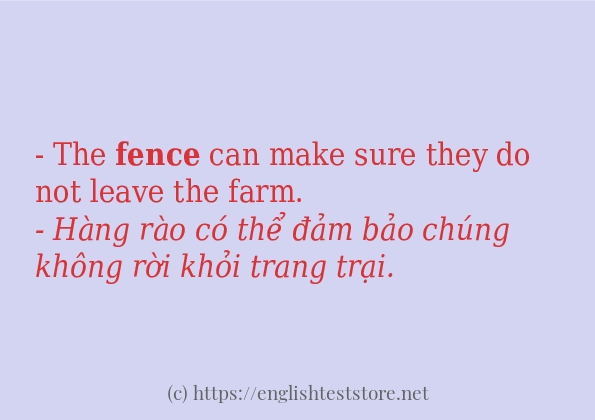 Các câu ví dụ và cách dùng từ fence