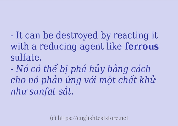 Các câu ví dụ và cách dùng từ ferrous Các câu ví dụ và cách dùng từ ferrous