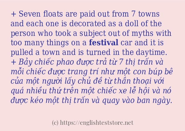 Các câu ví dụ và cách dùng từ festival