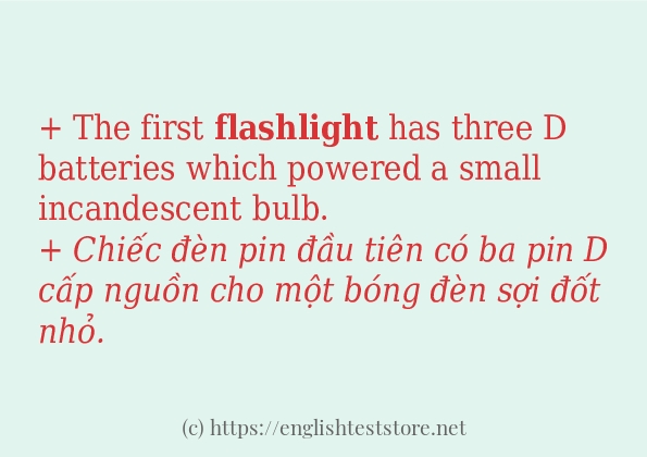 Các câu ví dụ và cách dùng từ flashlight