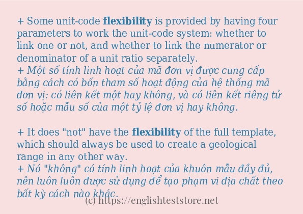 Các câu ví dụ và cách dùng từ flexibility