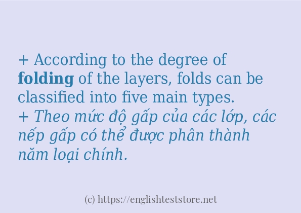 Các câu ví dụ và cách dùng từ folding
