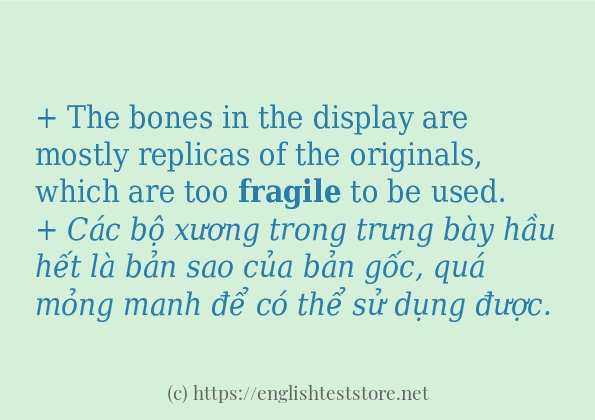 Các câu ví dụ và cách dùng từ fragile