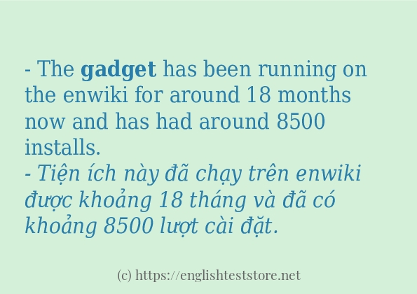 Các câu ví dụ và cách dùng từ gadget