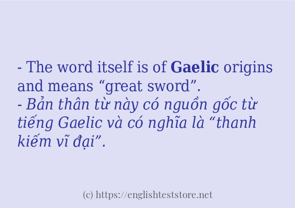 Các câu ví dụ và cách dùng từ gaelic