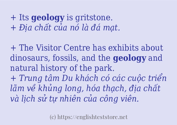 Các câu ví dụ và cách dùng từ geology Các câu ví dụ và cách dùng từ geology