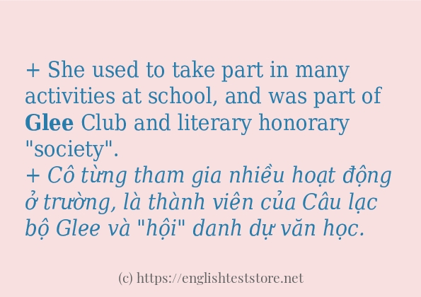Các câu ví dụ và cách dùng từ glee