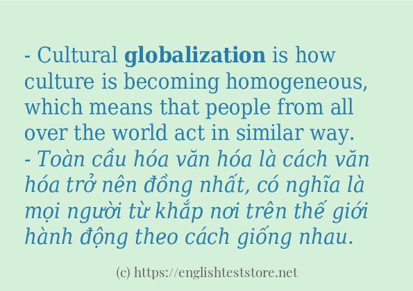 Các câu ví dụ và cách dùng từ globalization
