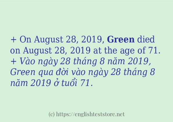 Các câu ví dụ và cách dùng từ green