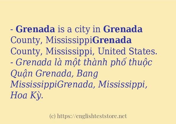Các câu ví dụ và cách dùng từ grenada Các câu ví dụ và cách dùng từ grenada