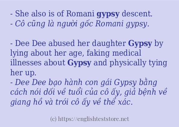 Các câu ví dụ và cách dùng từ gypsy