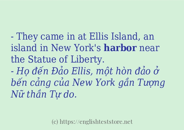 Các câu ví dụ và cách dùng từ harbor