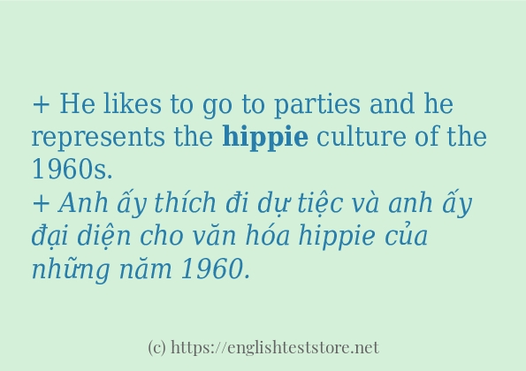 Các câu ví dụ và cách dùng từ hippie