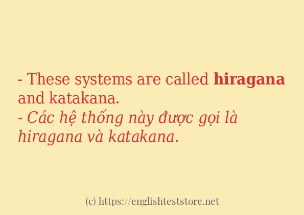 Các câu ví dụ và cách dùng từ hiragana