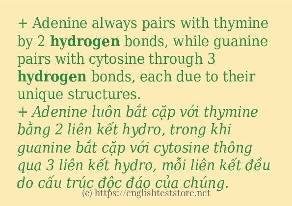 Các câu ví dụ và cách dùng từ hydrogen Các câu ví dụ và cách dùng từ hydrogen