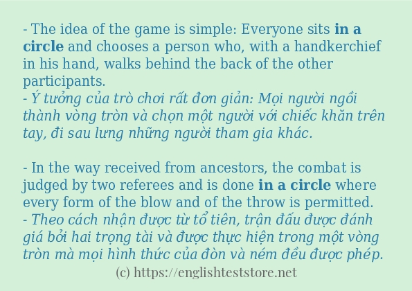 Các câu ví dụ và cách dùng từ in a circle