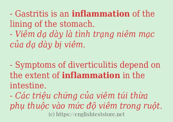 Các câu ví dụ và cách dùng từ inflammation Các câu ví dụ và cách dùng từ inflammation